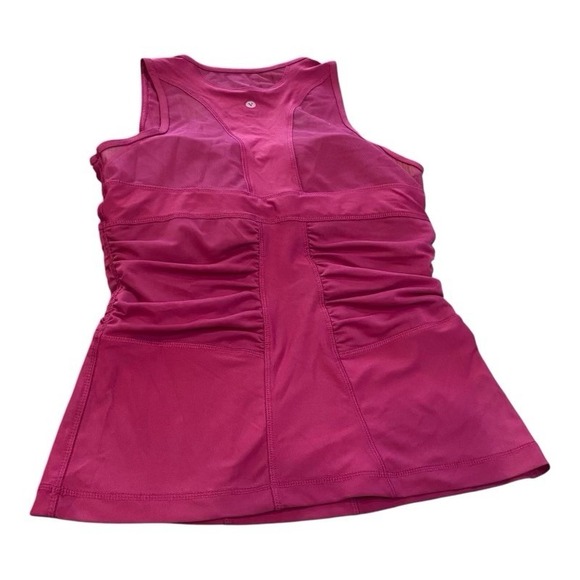 Velocity Size M Pleated‎ Mesh Active Tank Top Padded Chest-Fuchsia - Picture 4 of 5